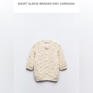 zara Cream Cable Knit Cardigan